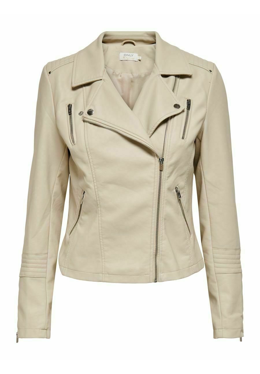 Only kunstlederjacke beige Clearance